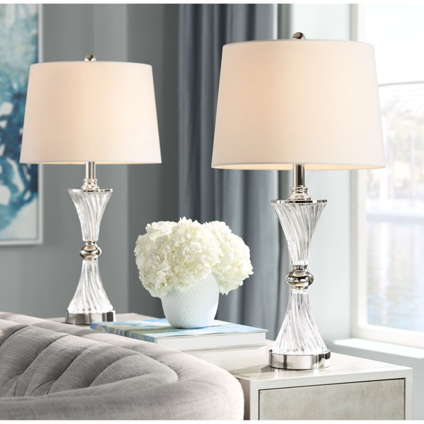 Luca Chrome and Glass Modern USB Table Lamps Set of 2 – Favored 112 Glam  Lighting