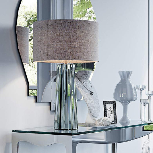 Lite Source Rogelio Clear Glass Tapered Column Table Lamp