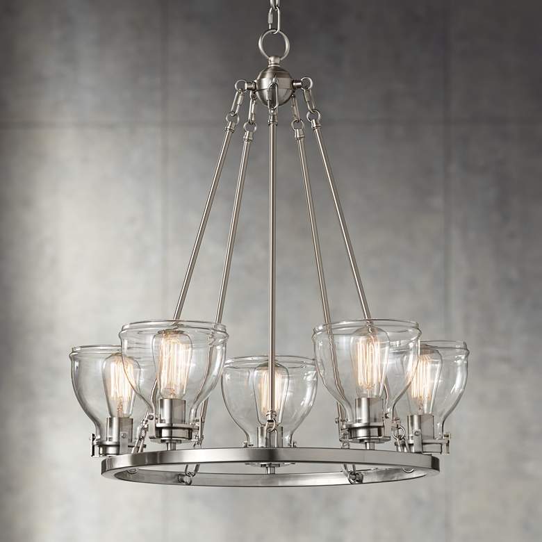 Bellis 24 1/2" Wide Brushed Nickel 5-Light Chandelier