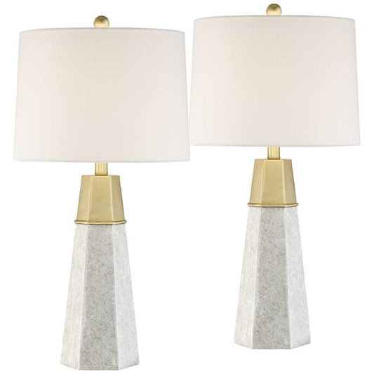 Julie Tapered Column Table Lamps Set of 2