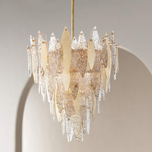 Possini Euro Vesta 35 1/2 Wide Gold Crystal LED Pendant